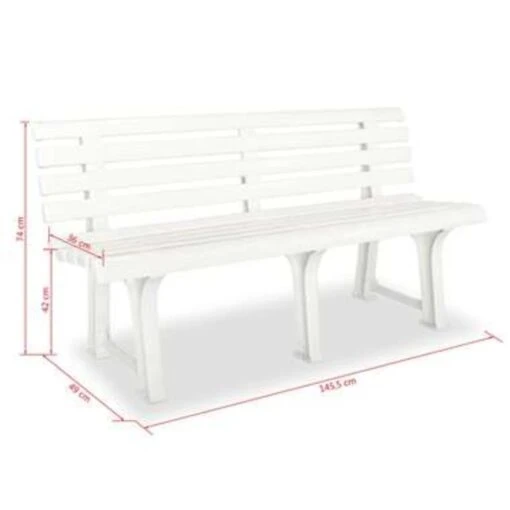 VidaXl Tuinbank 145,5 Cm Kunststof Wit -Tuinstoelen Verkoop 065cdeb6fbde400dbf7a7c9af2d9ff79