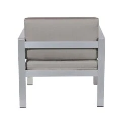 Beliani Tuinstoel SALERNO - Grijs Aluminium -Tuinstoelen Verkoop 0cbd24d4bfc646658f59121e3d94fe6d