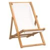 VidaXL Ligstoel 56x105x96 Cm Teakhout Crème -Tuinstoelen Verkoop 1000006362