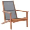 VidaXL Loungestoel Massief Eucalyptushout En Textileen Grijs -Tuinstoelen Verkoop 1000009589