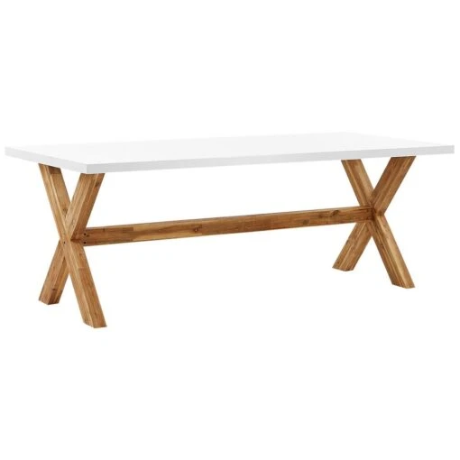 Beliani Eettafel OLBIA - Wit Vezelcement -Tuinstoelen Verkoop 1000013911