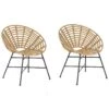 Beliani Tuinstoel ACERRA - Beige Pe Rotan -Tuinstoelen Verkoop 1000017850