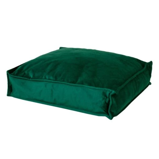 2L Home & Garden Loungekussen Velvet Donkergroen - 60 X 60cm -Tuinstoelen Verkoop 1000035619 0101