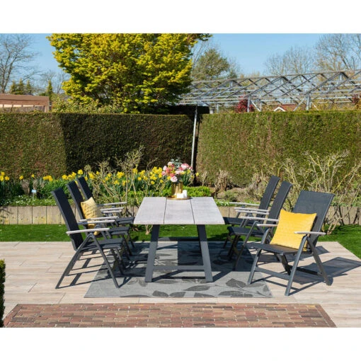 Garden Impressions Leuven Tuintafel 220 X 100 Cm - Donker Grijs -Tuinstoelen Verkoop 1000035681 0102