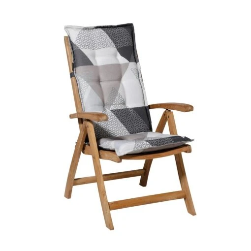 Madison - Tuinkussens Hoge Rug Triangle Grey - 123x50 - Groen -Tuinstoelen Verkoop 1000037626 0101