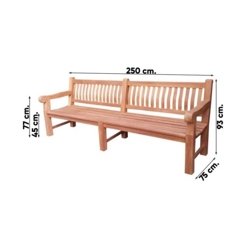 VDG Teakhouten Tuinbank Patrick XL - 250 Cm -Tuinstoelen Verkoop 1000045386 0101