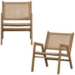 WOOOD Pem Fauteuil Outdoor - Aluminium - Naturel - Set Van 2 -Tuinstoelen Verkoop 1000049292 0100