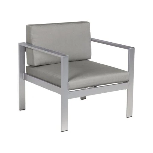 Beliani Tuinstoel SALERNO - Grijs Aluminium -Tuinstoelen Verkoop 1000050346