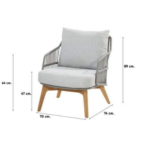 4-Seasons Sempre Loungestoel - Teak/Silver Grey (1 St.) -Tuinstoelen Verkoop 1000052970 0101