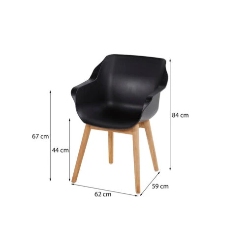 Hartman Sophie Studio Dining Armstoel - Carbon Black - Teak Poot -Tuinstoelen Verkoop 1000053222 0101