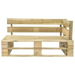 VidaXL Tuinbank Met Rode Kussens Pallet Grenenhout -Tuinstoelen Verkoop 1000060800 0103