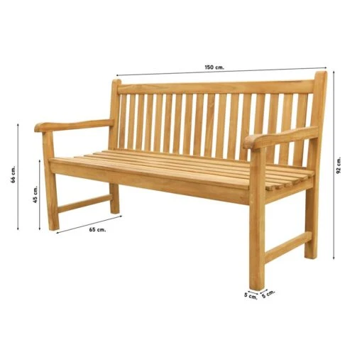 VDG Teak Houten Tuinbank Bison - 150 Cm -Tuinstoelen Verkoop 1000072939 0101