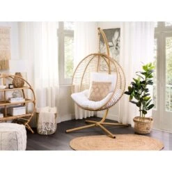 Beliani Hangstoel ARCO - Beige Polyester -Tuinstoelen Verkoop 1000084499 0103