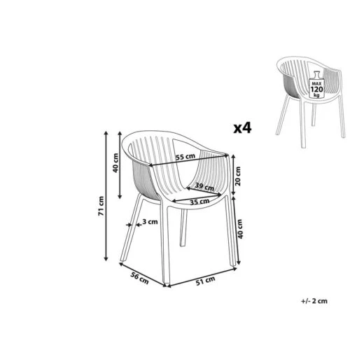 Beliani Eetkamerstoel NAPOLI - Beige Synthetisch Materiaal -Tuinstoelen Verkoop 1000086371 0102