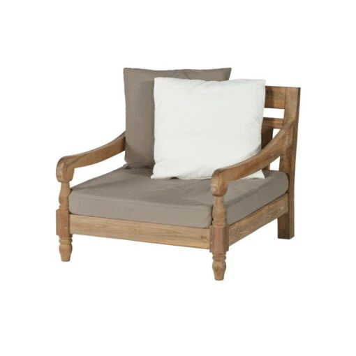 Exotan Loungestoel Tuin Kawang - Teak - Taupe - 98x103x80 -Tuinstoelen Verkoop 1000089020