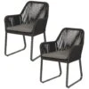 Exotan Fauteuil Buiten Plaza - Aluminium/Rope - Antraciet - Set Van 2 -Tuinstoelen Verkoop 1000090466