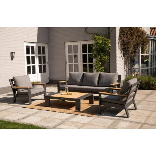 Exotan Fauteuil Buiten - Aluminium - Antraciet - Set Van 2 -Tuinstoelen Verkoop 1000090467 0101