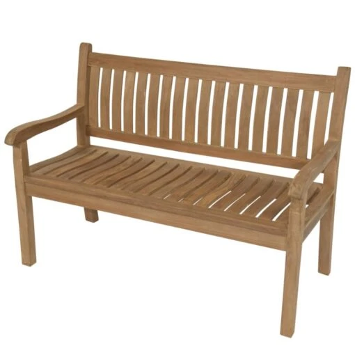 Teak Tuinbank Gebogen - Hout - Bruin -Tuinstoelen Verkoop 1000091505 0102