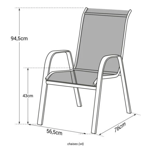 Happy Garden Buitenstoelen MARBELLA - Groen - Aluminium -Tuinstoelen Verkoop 1000092407 0104