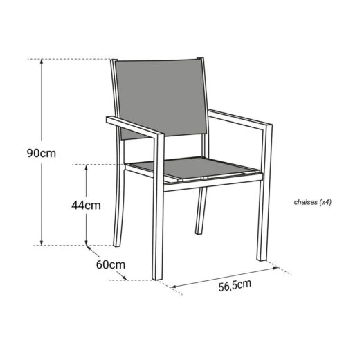 Happy Garden Buitenstoelen - Zwart - Aluminium -Tuinstoelen Verkoop 1000092428 0104