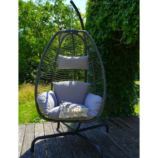 Rope Hangstoel - Wicker - Grijs -Tuinstoelen Verkoop 1000094364 0102