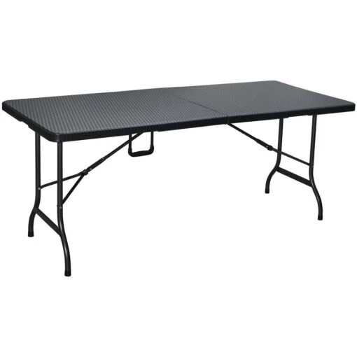 ERRO Vouwtafel - Wickerlook - 180x74cm - Zwart -Tuinstoelen Verkoop 1000095670