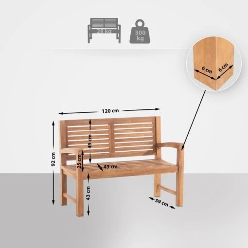 CLP Teakbank Halden 120 Cm -Tuinstoelen Verkoop 1000095889 0101