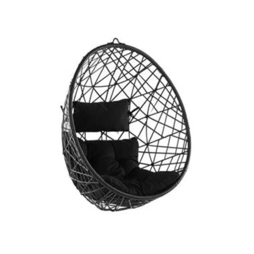 Beliani Hangstoel ALATRI - Zwart Pe Rotan -Tuinstoelen Verkoop 1261468814