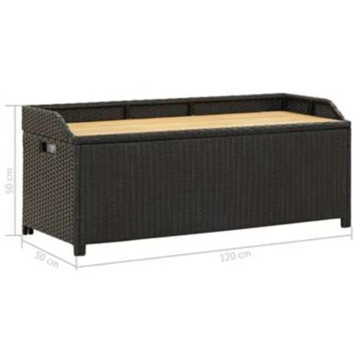 VidaXL Tuinopbergbank 120 Cm Poly Rattan Zwart -Tuinstoelen Verkoop 12b92429a7ea4922a75c9d82d742940d