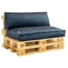 2L Home & Garden Palletkussen Velvet Donkerblauw - 120 X 80cm -Tuinstoelen Verkoop 1618102517