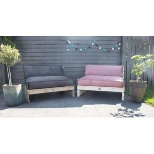 2L Home & Garden Palletkussen Velvet Oud Roze - 60 X 40cm -Tuinstoelen Verkoop 1688123761 0102