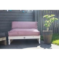 2L Home & Garden Palletkussen Velvet Oud Roze - 60 X 40cm -Tuinstoelen Verkoop 1688123761 0103