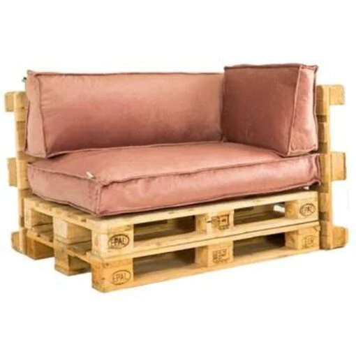 2L Home & Garden Palletkussen Velvet Oud Roze - 60 X 40cm -Tuinstoelen Verkoop 1688123761