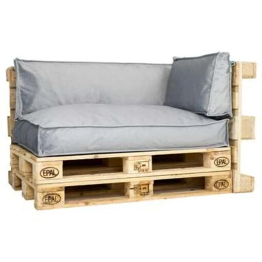 2L Home & Garden Palletkussen Velvet Lichtgrijs - 60 X 40cm -Tuinstoelen Verkoop 1740069373 0102