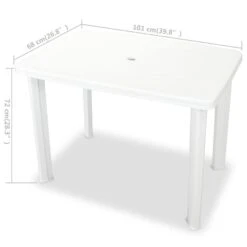 VidaXL Tuintafel 101x68x72 Cm Kunststof Wit -Tuinstoelen Verkoop 2206d80527ff4a6ab84df8c3bdd231d6