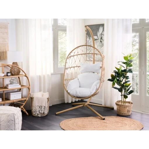 Beliani Hangstoel ADRIA - Beige Polyester -Tuinstoelen Verkoop 33f7b3053bef41bd93efbae84d9cf149