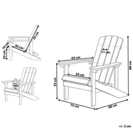 Beliani Tuinstoel ADIRONDACK - Lichte Houtkleur Kunsthout -Tuinstoelen Verkoop 3d506bf85e264d988fa5674059056c7b