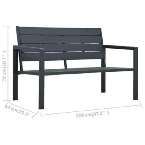 VidaXL Tuinbank Hout-look 120 Cm HDPE Grijs -Tuinstoelen Verkoop 59408b44f2af42808d8d13b66aff4237