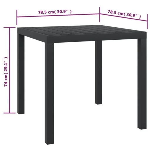 VidaXL Tuintafel 80x80x74 Cm Aluminium En HKC Zwart -Tuinstoelen Verkoop 5f914276323e452a8aa7b5ae8f8f49c1