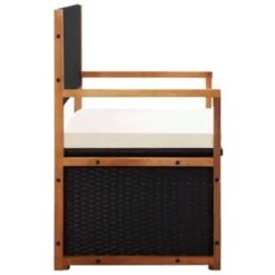 VidaXL Opbergbankje 115 Cm Poly Rattan En Massief Acaciahout Zwart -Tuinstoelen Verkoop 67f27a44a9b84f8ca103604556598ddf