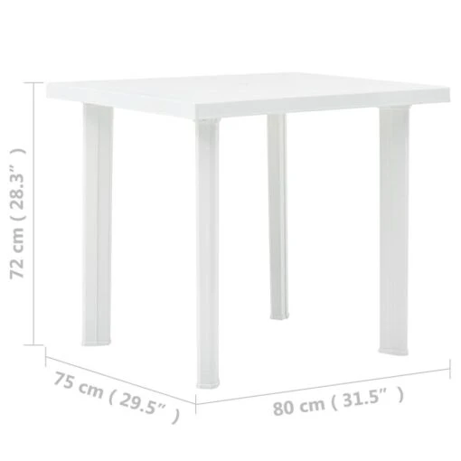 VidaXL Tuintafel 80x75x72 Cm Kunststof Wit -Tuinstoelen Verkoop 8e116950249748d289b5295d9a984a16