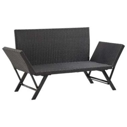 VidaXL Tuinbank Met Kussens 176 Cm Poly Rattan Zwart -Tuinstoelen Verkoop 8efae7240374463a92094ff238d43e8e