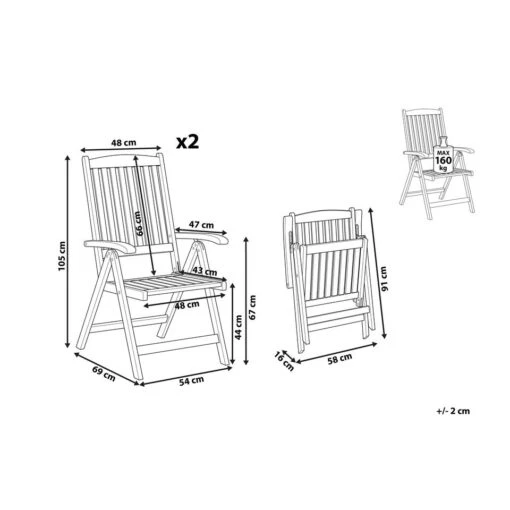 Beliani Inklapbare Tuinmeubels JAVA - Lichte Houtkleur Acaciahout -Tuinstoelen Verkoop 987a44e385b1466e8118bc0c60f14087