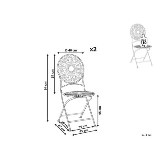 Beliani Tuinstoel SCAFA - Wit Ijzer -Tuinstoelen Verkoop cb09e8810b6b4a588e9be78abf15e717