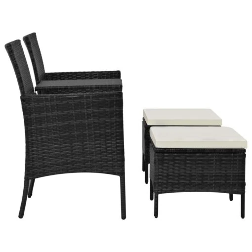 VidaXL Tuinbank 2-zits Met Tafeltje En Krukken Poly Rattan Zwart -Tuinstoelen Verkoop cfd4d99371f543008d4c1fcdefe2cd25