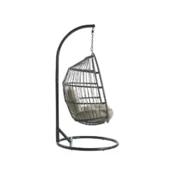 Beliani Hangstoel ALBA - Zwart Pe Rotan -Tuinstoelen Verkoop cff6051a3147445c99ae06a82c98a069