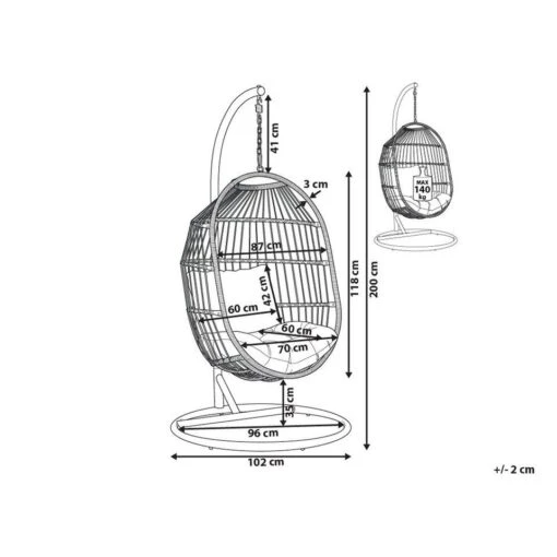 Beliani Hangstoel ALBA - Wit Pe Rotan -Tuinstoelen Verkoop d13704e4de9b48f090467d0b14cff610 1