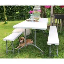 ERRO Vouwtafel - Inklapbare Tafel - 180x74cm - Wit -Tuinstoelen Verkoop de730fde2dba413b89de7b05876232c9