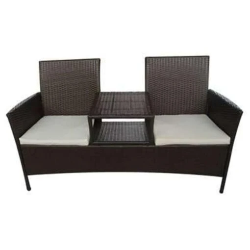 VidaXL Tuinbank 2-zits Met Tafeltje Poly Rattan Bruin -Tuinstoelen Verkoop e979c04dd18f4d45962c3f42eaa1b0ee