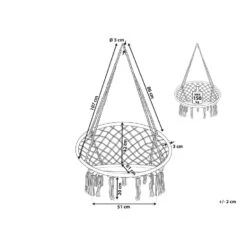 Beliani Hangstoel GABELLA - Zwart Katoen -Tuinstoelen Verkoop f13cfcef0c5043669a296dd3cb551610 1